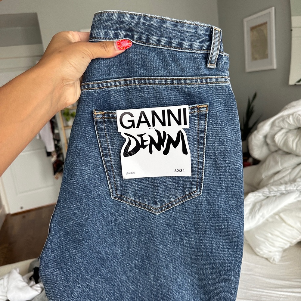 NWT Ganni Swigy Blue Stone Women's Jeans size 32/34L